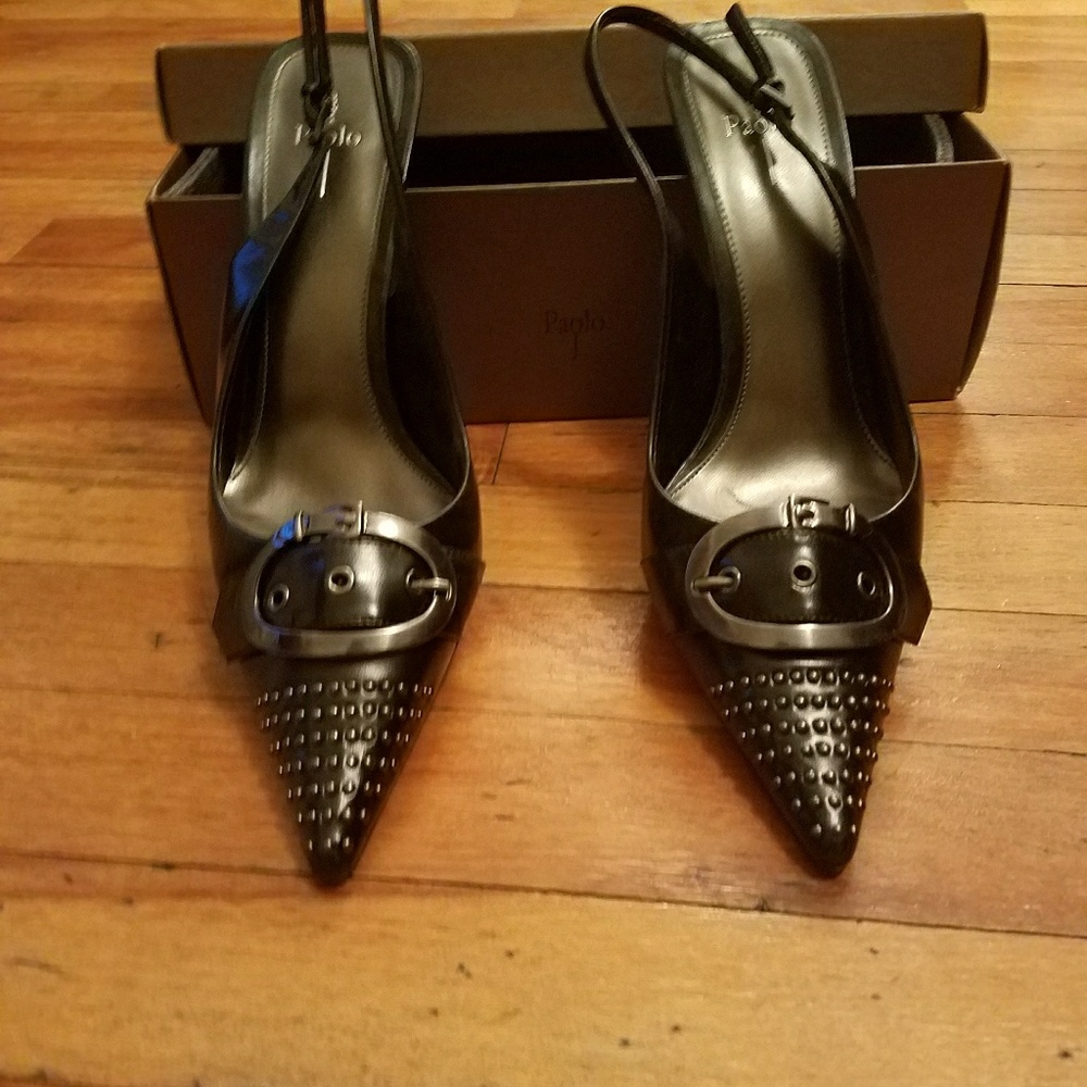 SEXY BUCKLE FRONT SLING BACKS